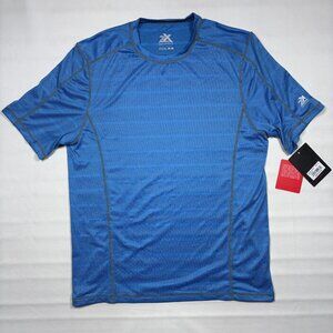 NWT ZEROXPOSUR Fit-Formance Blue Performance Mesh T-Shirt Gym Workout Mens Med